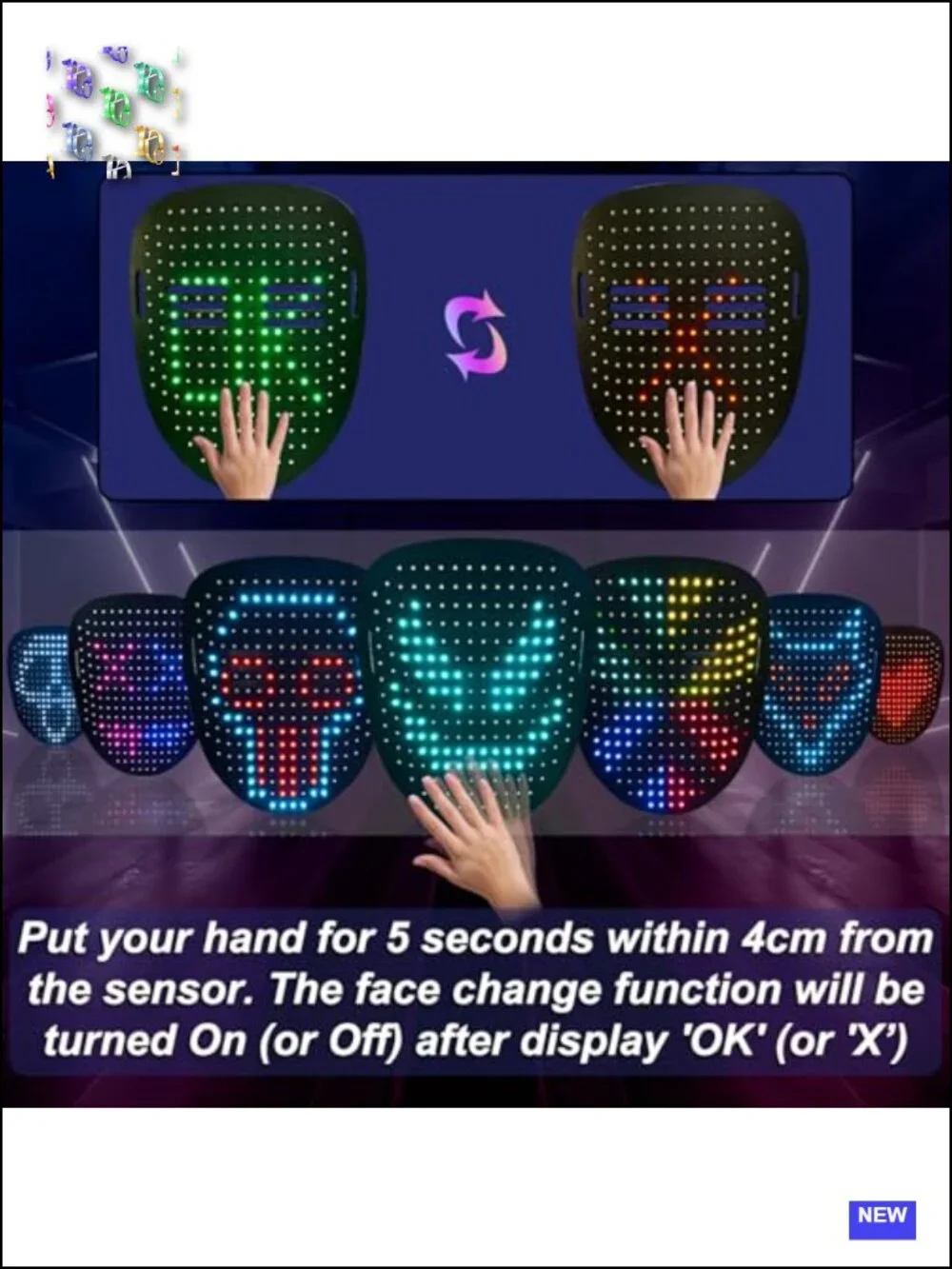 LED Light Up Halloween Mask Gloves Shoelaces Set for Kids Costume